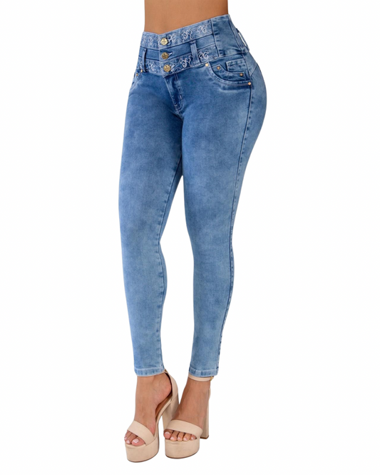 BUTT LIFTING JEANS BLUE WASHED TK543