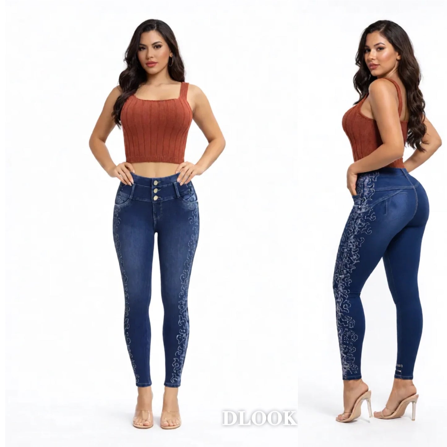 High-Waist Push-Up  Jeans