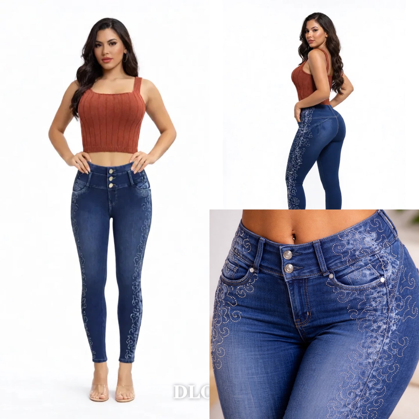High-Waist Push-Up  Jeans