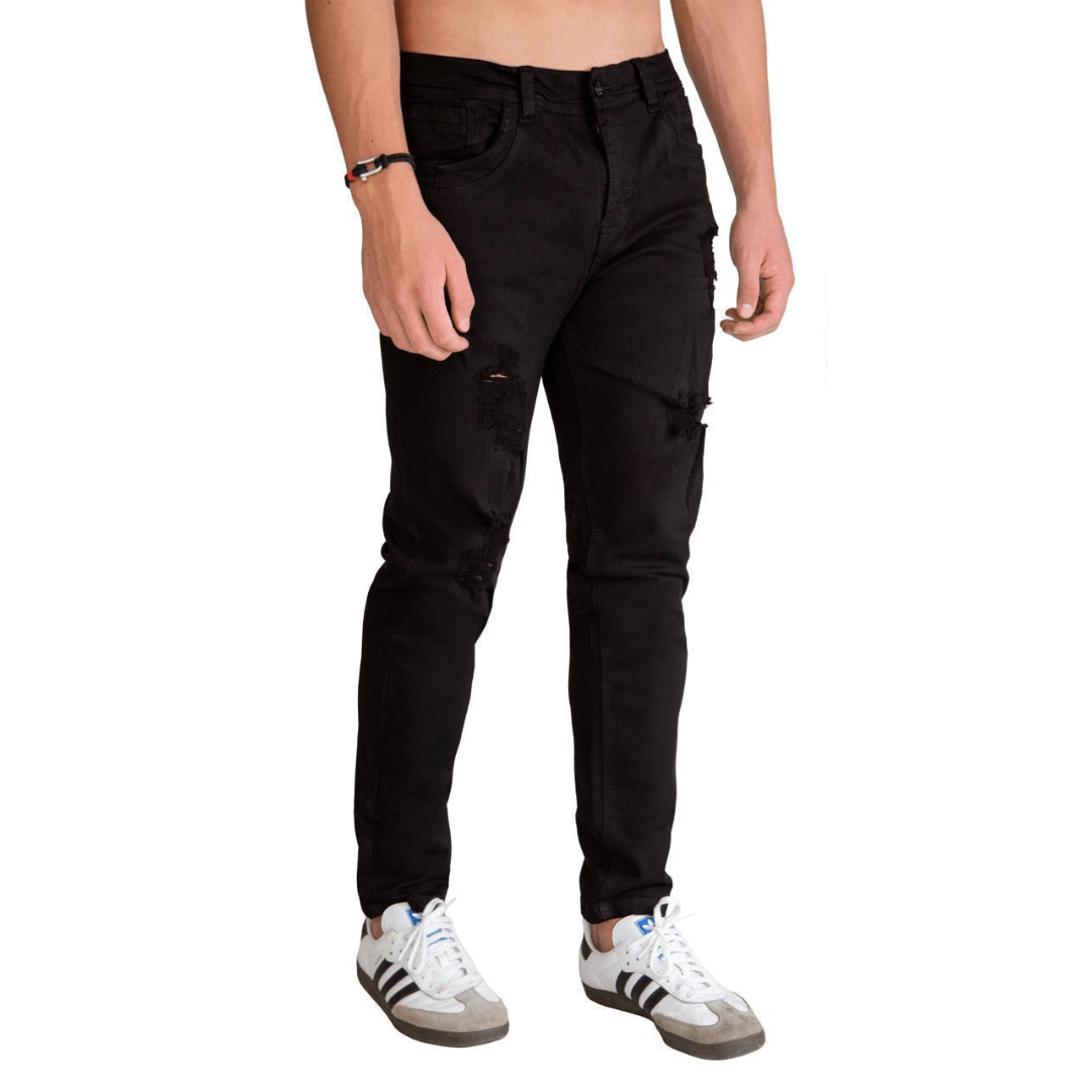 MEN’S JEANS RIPPED BLACK TK038