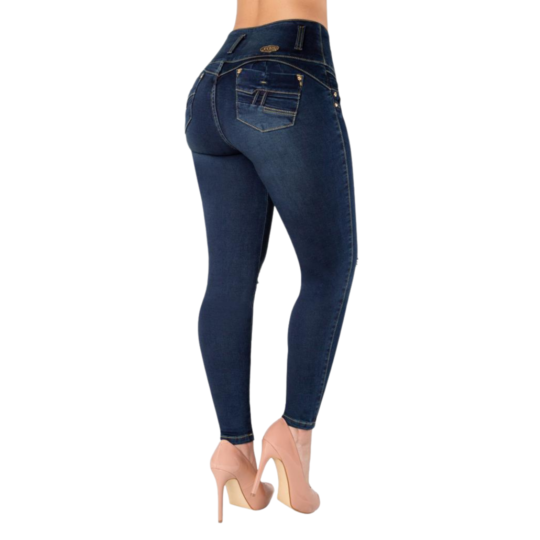 BUTT LIFTING JEANS DISTRESSED MIDNIGHT BLUE TK425