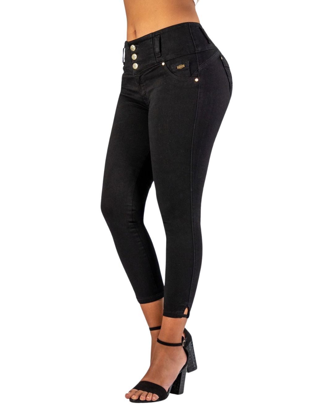 BUTT LIFTING BLACK ANKLET SKINNY JEANS TK576