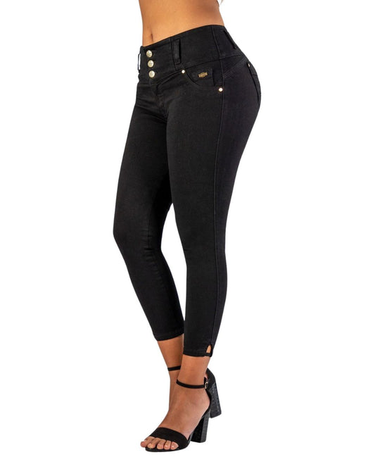 BUTT LIFTING BLACK ANKLET SKINNY JEANS TK576