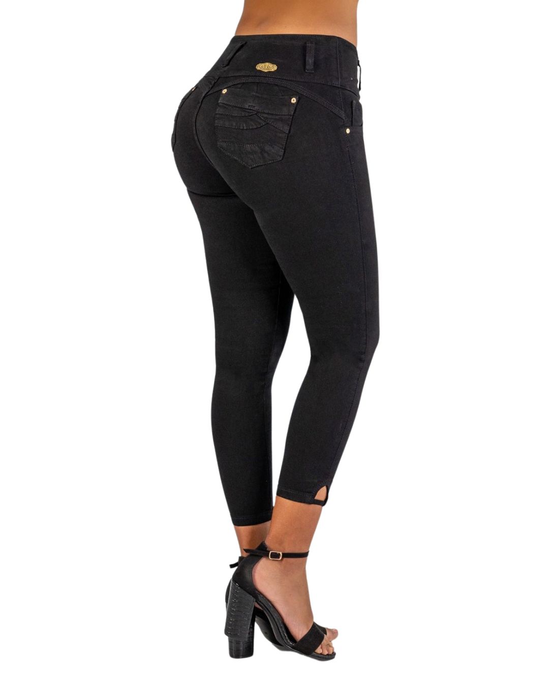 BUTT LIFTING BLACK ANKLET SKINNY JEANS TK576