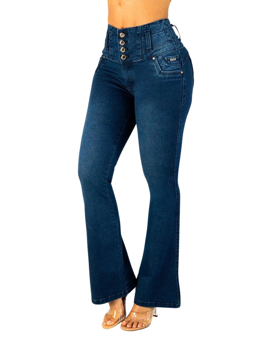 BUTT LIFTING DARK BLUE FLARE JEANS TK580