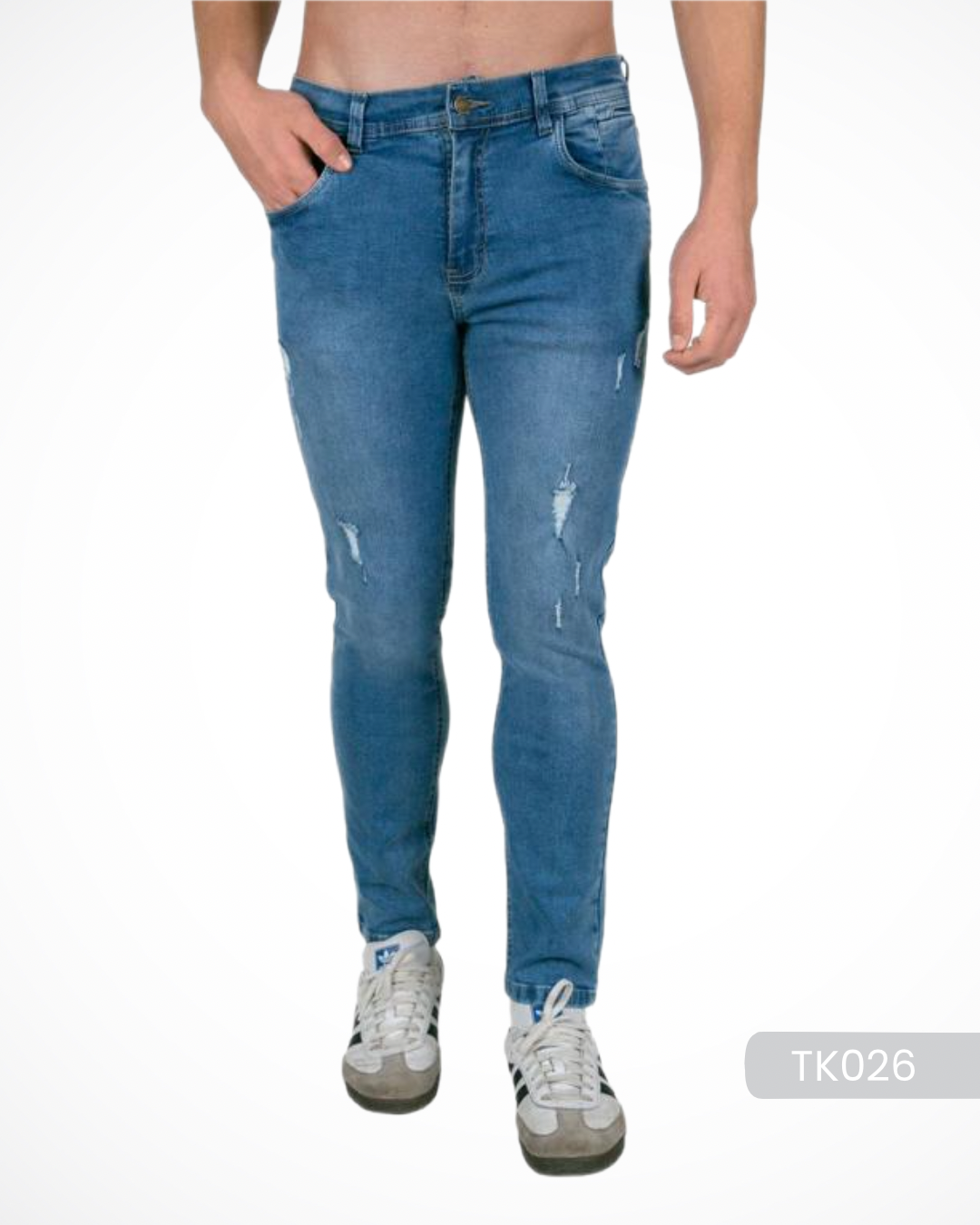 MEN’S JEANS DISTRESSED BLUE TK026